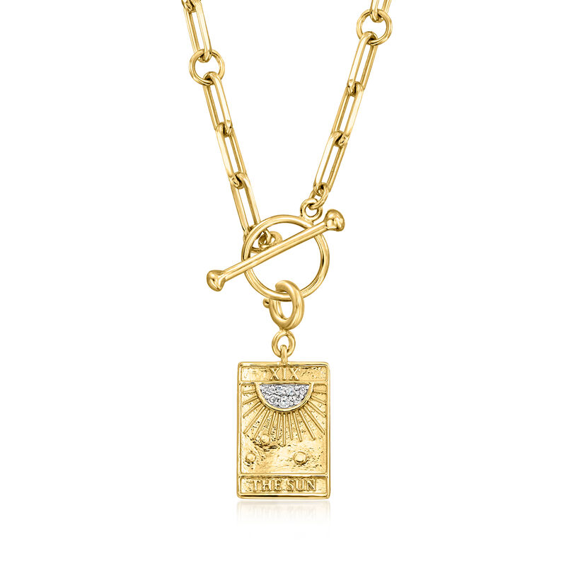 18kt Gold Over Sterling "The Sun" Charm with Diamonds image number 3