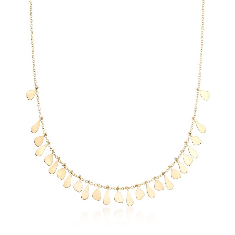 Italian 14kt Yellow Gold Free-Form Drops Necklace. 18&quot; image number 1