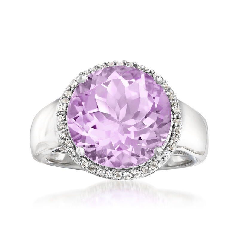 5.70 Carat Amethyst and .10 ct. t.w. White Topaz Ring in Sterling Silver image number 0