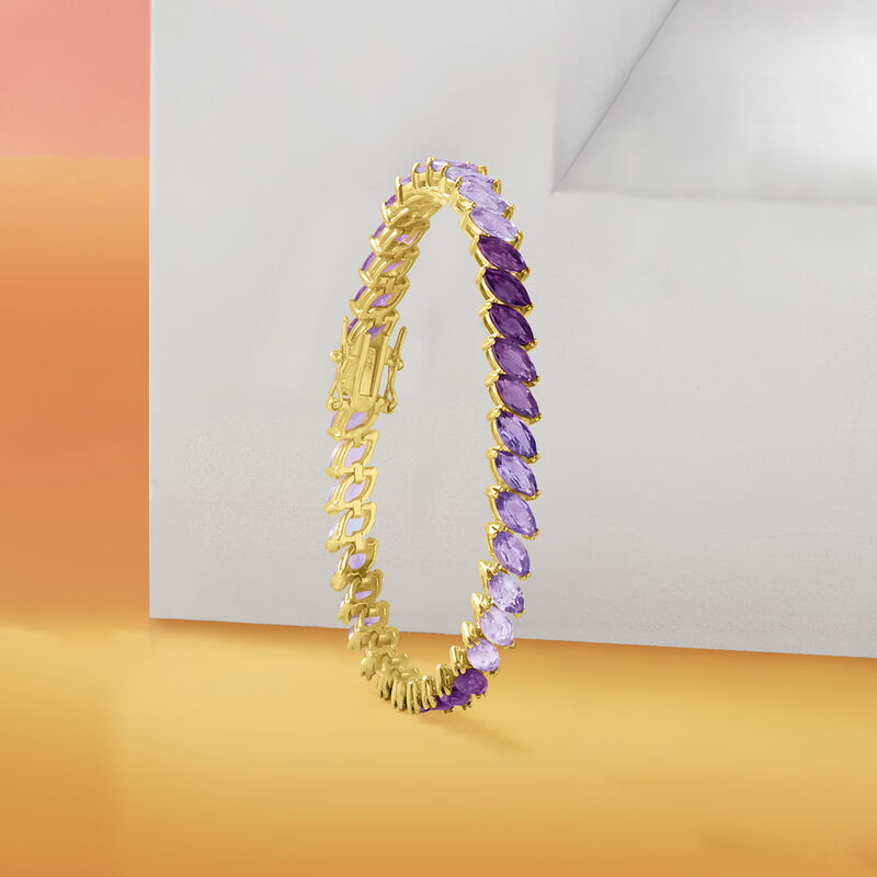 17.00 ct. t.w. Ombre Amethyst Tennis Bracelet in 18kt Gold Over Sterling image number 2