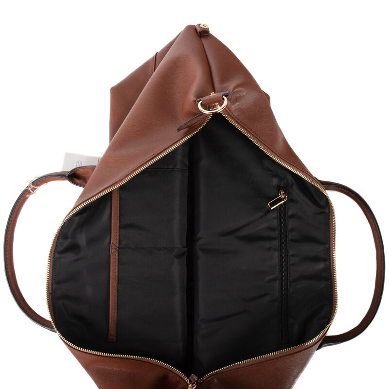 Brouk & Co. &quot;Alexa&quot; Faux Chestnut Leather Duffel Bag image number 4