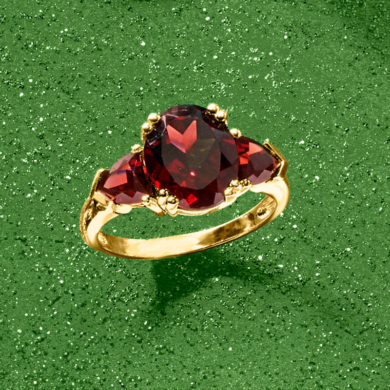 5.20 ct. t.w. Garnet Ring in 14kt Yellow Gold image number 4