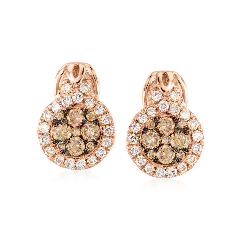 Le Vian "Chocolatier" 1.32 ct. t.w. Chocolate and Vanilla Diamond Earrings in 14kt Strawberry Gold image number 0