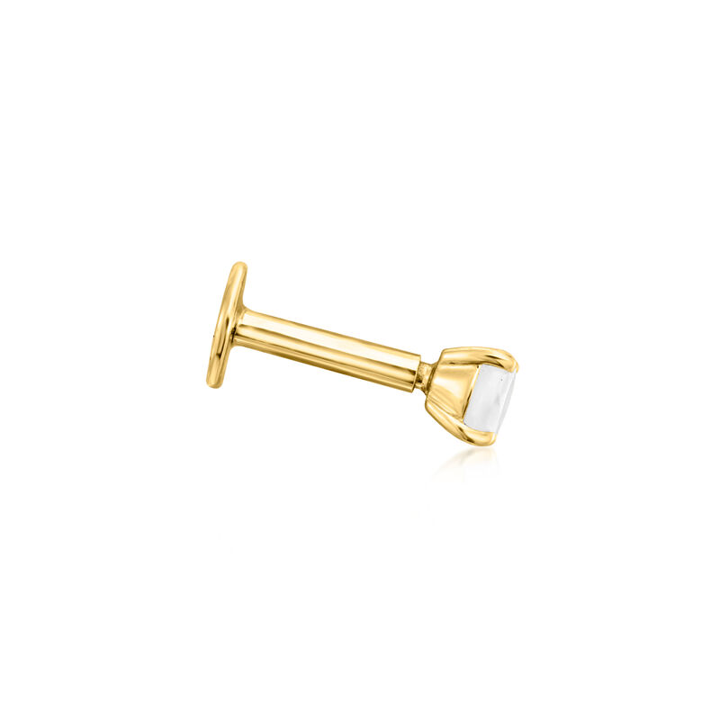 Moonstone Flat-Back Earrings in 14kt Yellow Gold image number 3