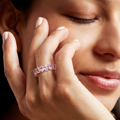 8.75 ct. t.w. Pink Sapphire Eternity Band in 18kt Yellow Gold