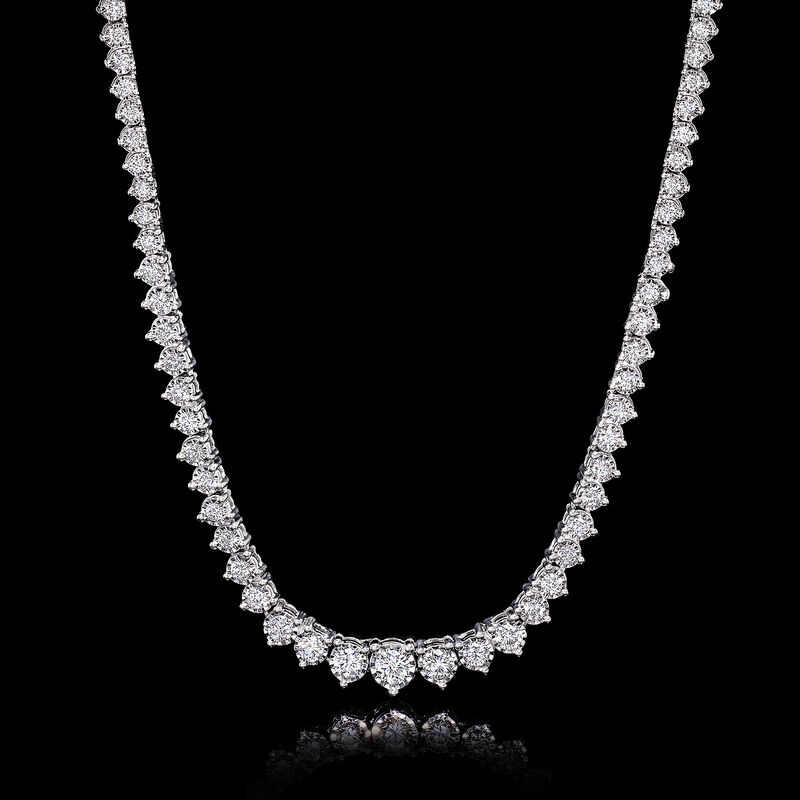 3.00 ct. t.w. Graduated Lab-Grown Diamond Tennis Necklace in Sterling Silver. 20"