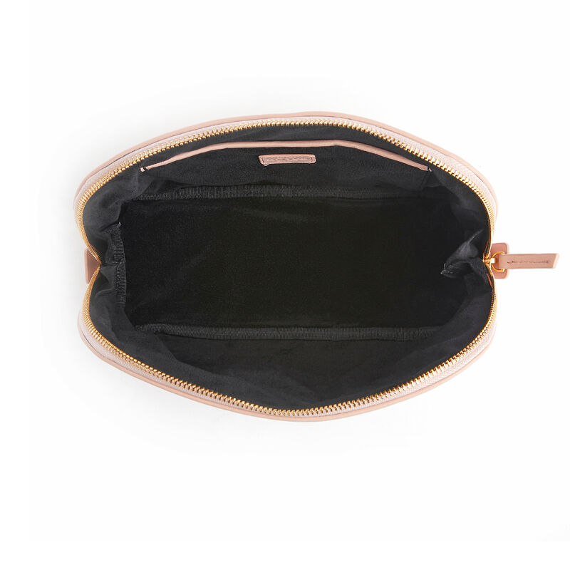 Royce Blush Pink Leather Cosmetic Bag image number 3