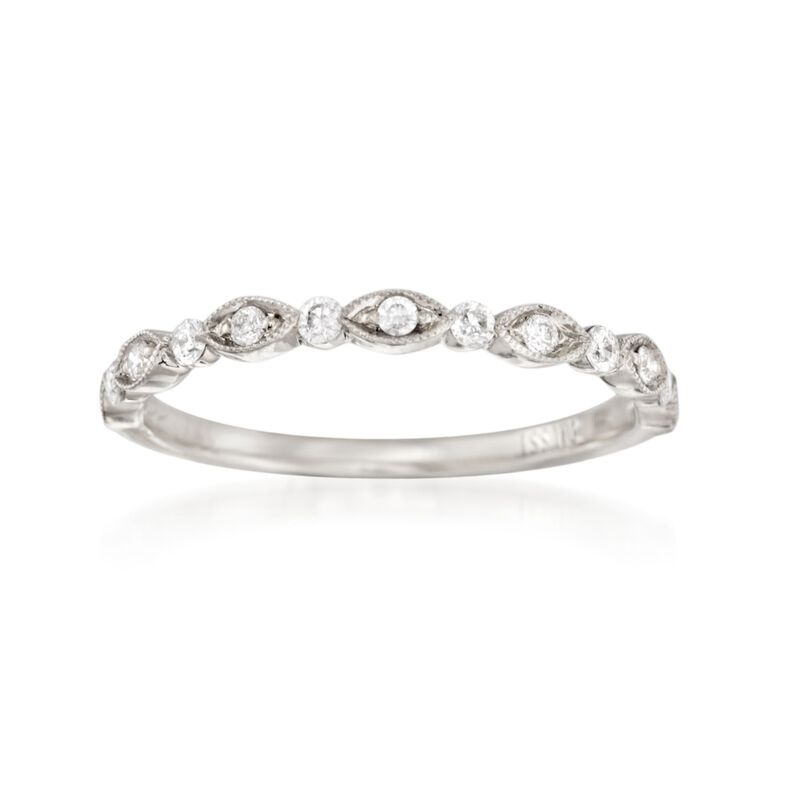 Henri Daussi .20 ct. t.w. Diamond Wedding Ring in 18kt White Gold image number 0