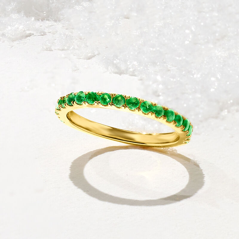 .50 ct. t.w. Emerald Ring in 18kt Gold Over Sterling image number 3