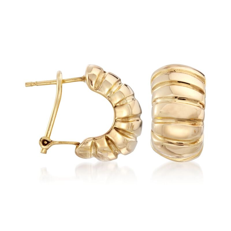 Roberto Coin 18kt Yellow Gold Semi-Hoop Shrimp Earrings  image number 2