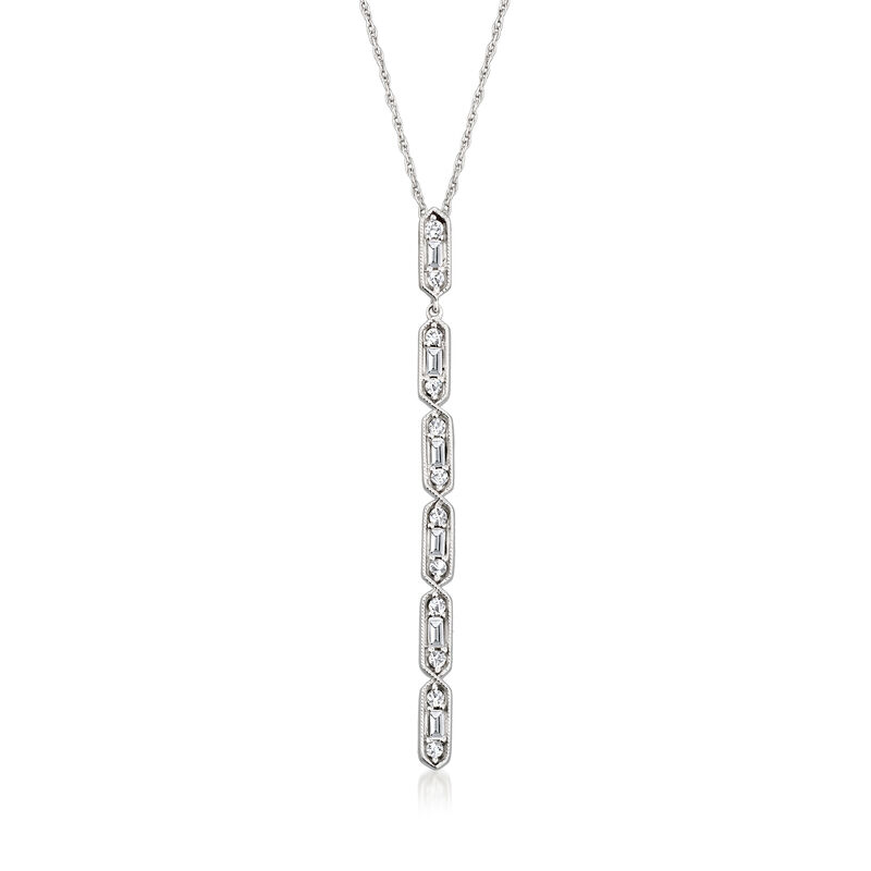 .20 ct. t.w. Diamond Linear Bar Necklace in Sterling Silver image number 0