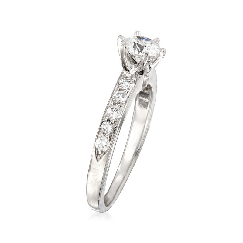 C. 1990 Vintage Tiffany Jewelry .72 ct. t.w. Diamond Ring in Platinum. Size 5 image number 2
