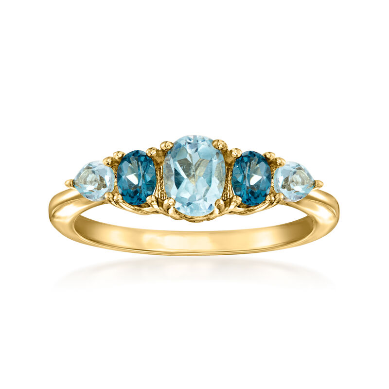 1.20 ct. t.w. Sky and London Blue Topaz Ring in 14kt Yellow Gold image number 0