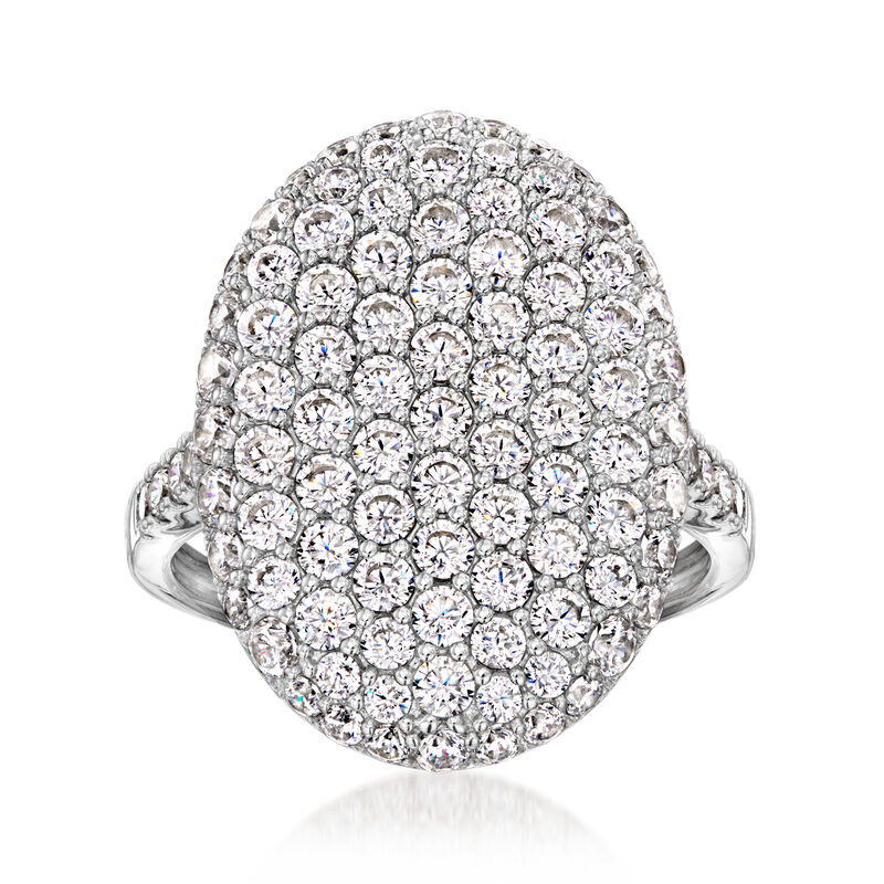 2.40 ct. t.w. Pave CZ Oval Ring in Sterling Silver image number 0