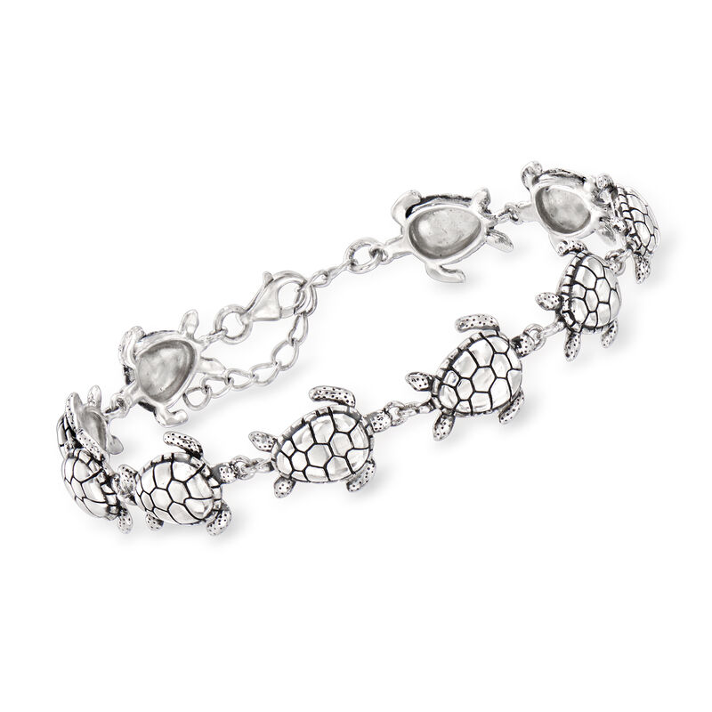 Sterling Silver Sea Turtle Bracelet image number 0