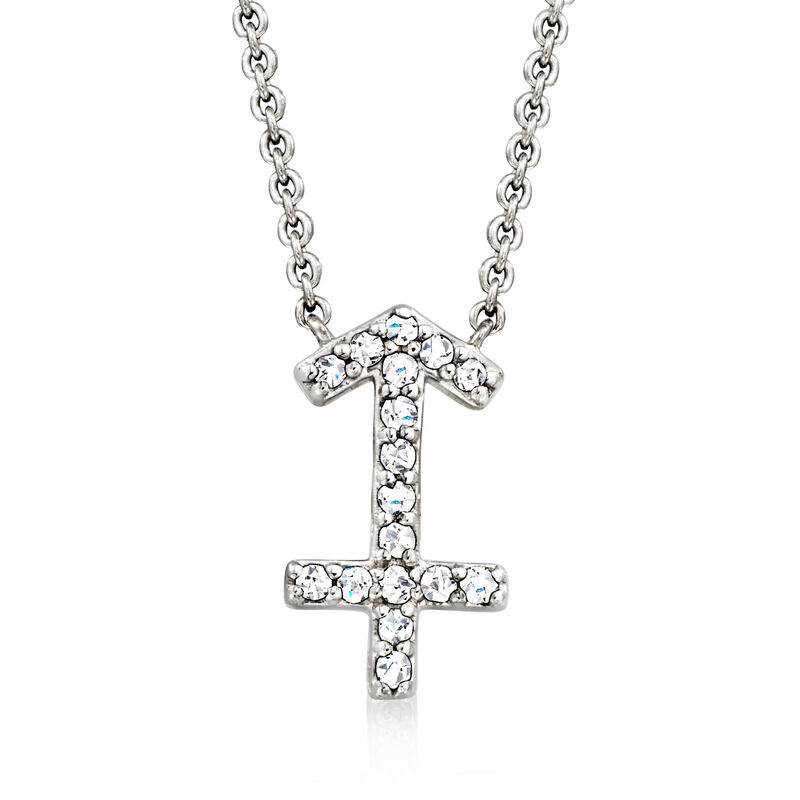 Sagittarius - .10 ct. t.w. Diamond Zodiac Necklace in Sterling Silver. 18&quot; image number 0