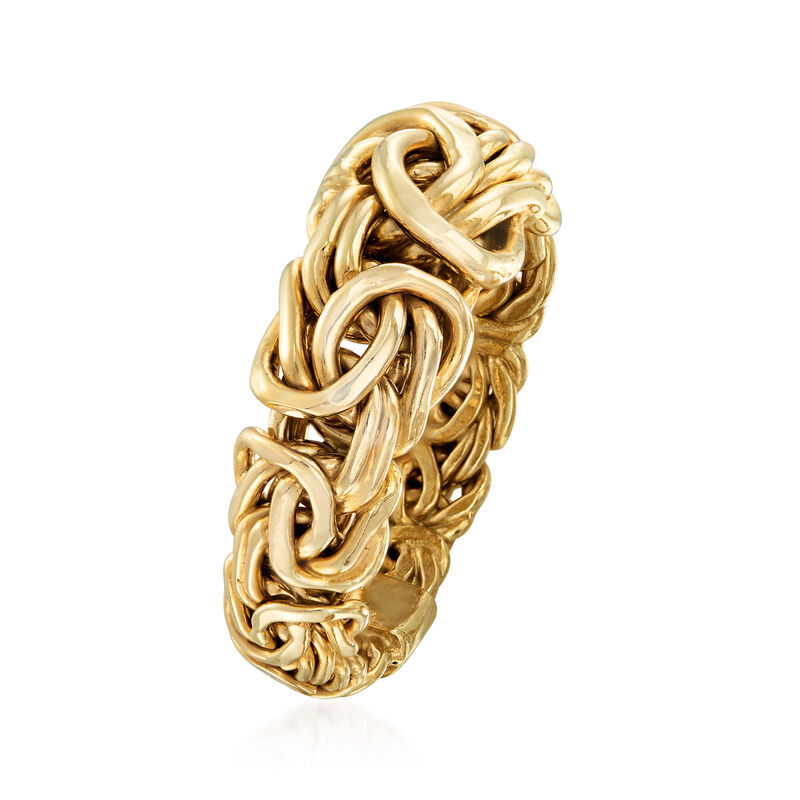 18kt Yellow Gold Over Sterling Silver Byzantine Ring image number 2