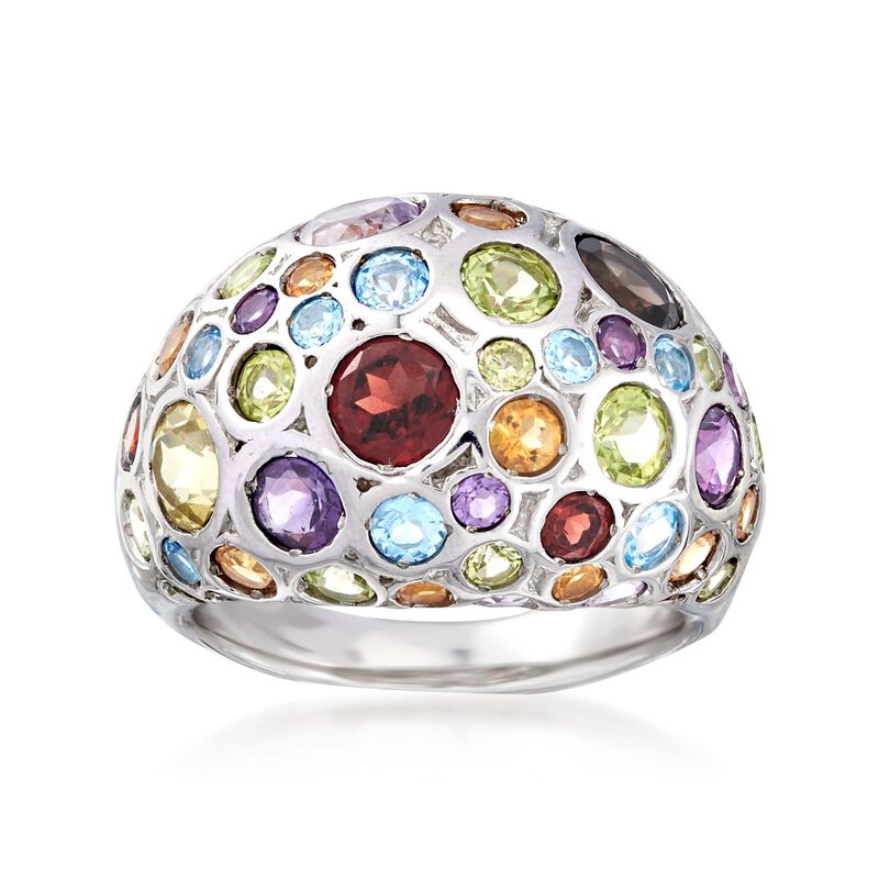3.75 ct. t.w. Multi-Stone Dome Ring in Sterling Silver image number 0