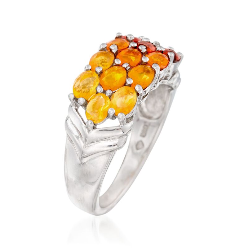 Fire Opal Ombre Ring in Sterling Silver image number 2