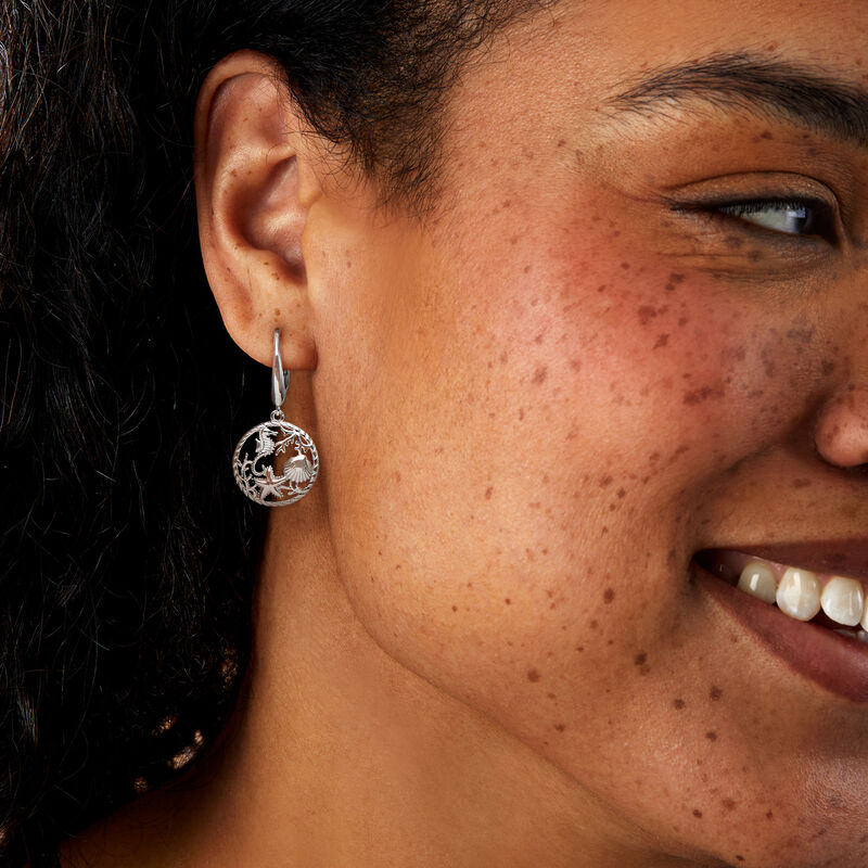 Sterling Silver Sea Life Drop Earrings image number 1