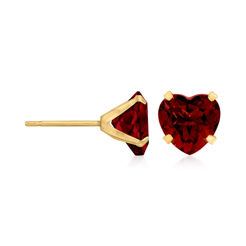 4.50 ct. t.w. Garnet Heart Martini Stud Earrings in 14kt Yellow Gold image number 2