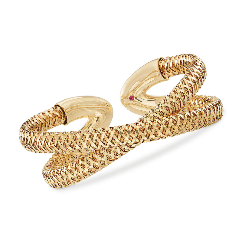 Roberto Coin &quot;Primavera&quot; 18kt Yellow Gold Crisscross Cuff Bracelet image number 0
