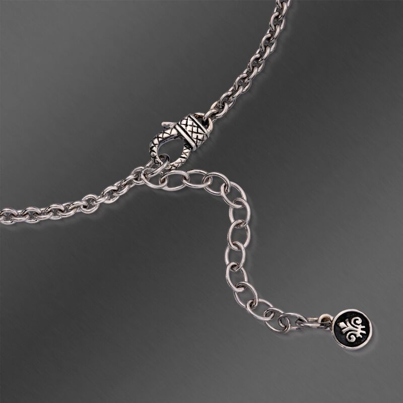 Andrea Candela Black Onyx Doublet Necklace with Diamonds in Sterling Silver and 18kt Yellow Gold. 16&quot; image number 2