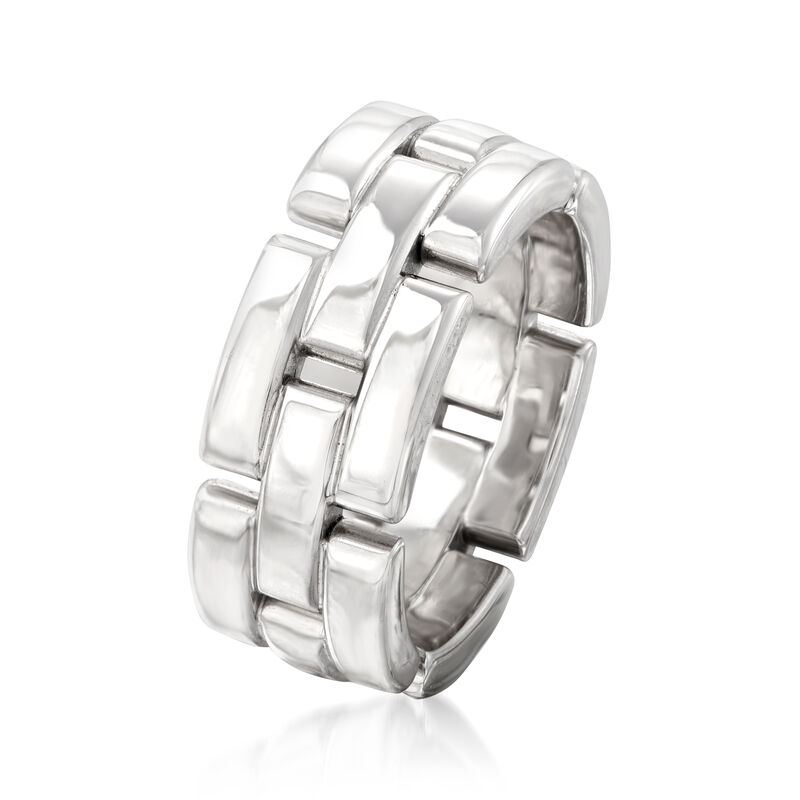 C. 1990 Vintage Cartier 18kt White Gold Link Ring image number 2