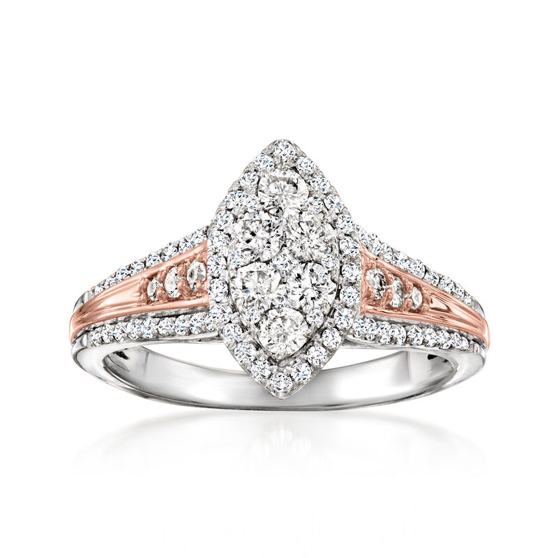 C. 2000 Vintage 1.00 ct. t.w. Diamond Cluster Ring in 14kt Two-Tone Gold. Size 7 image number 0