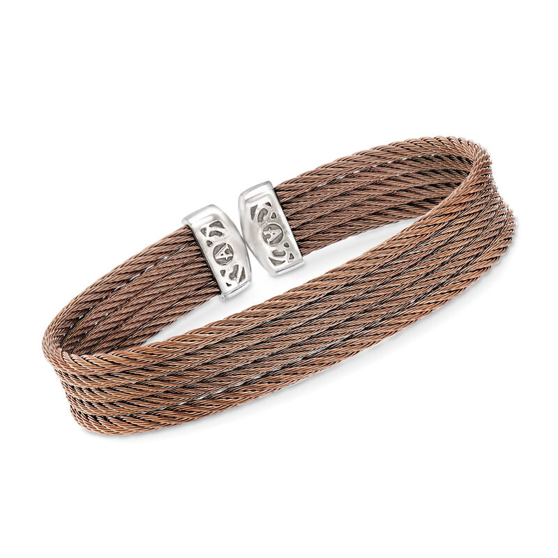 ALOR &quot;Classique&quot; Bronze Multi-Strand Stainless Steel Cable Cuff image number 0