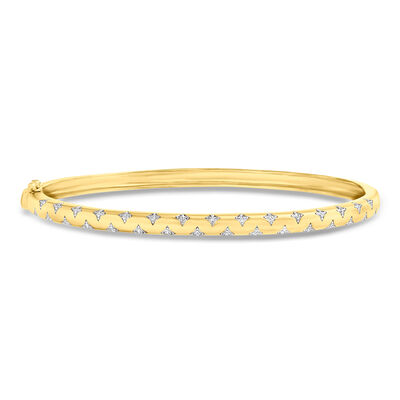 .10 ct. t.w. Diamond Star Bangle Bracelet in 18kt Gold Over Sterling