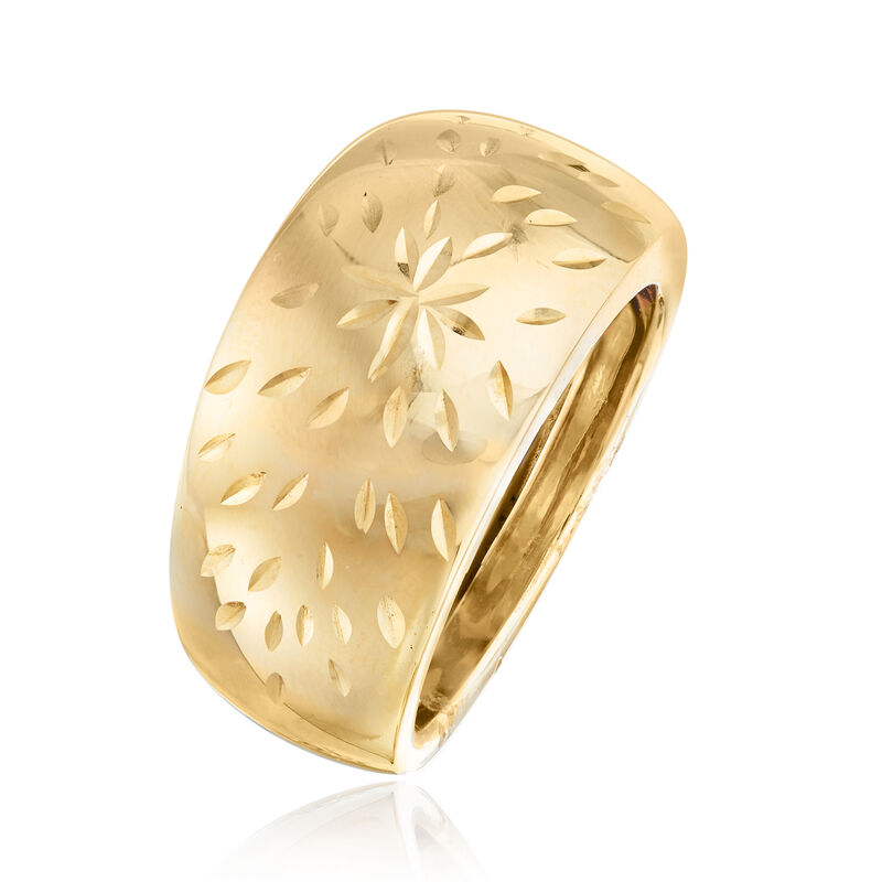 Italian 14kt Yellow Gold Starburst Dome Ring image number 2