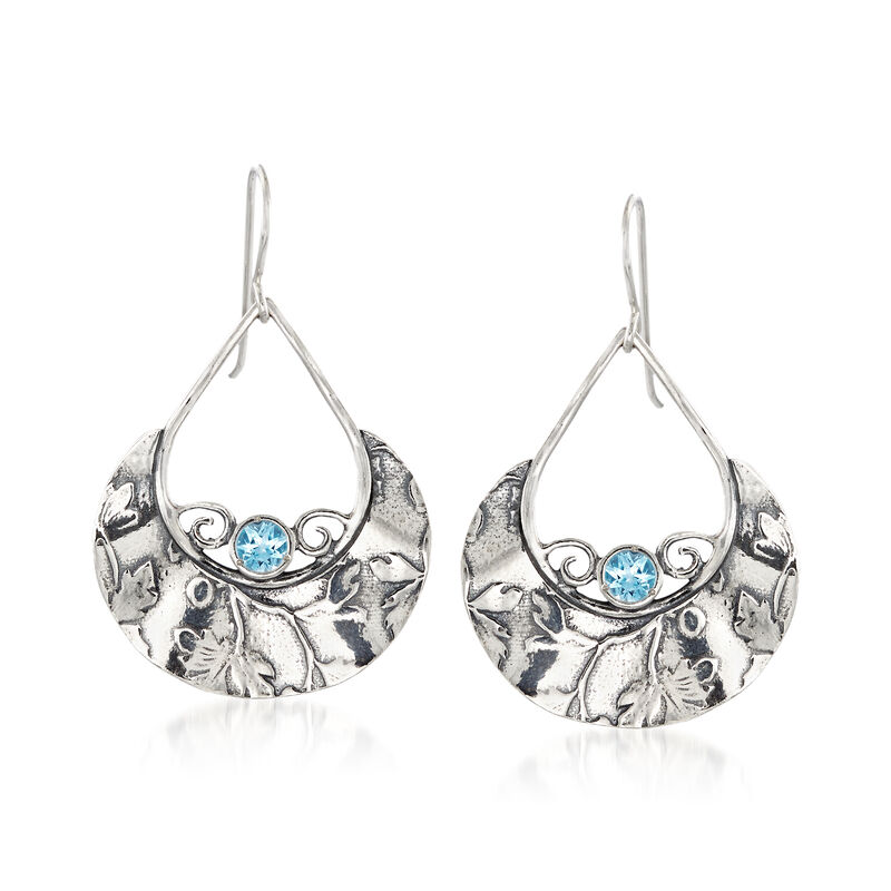 1.50 ct. t.w. Blue Topaz Teardrop Earrings in Sterling Silver image number 0