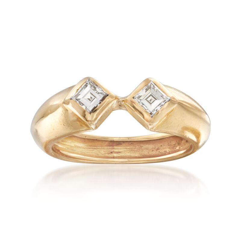 C. 1990 Vintage Tiffany Jewelry .40 ct. t.w. Square-Cut Diamond Ring in 18kt Yellow Gold. Size 4.75 image number 0