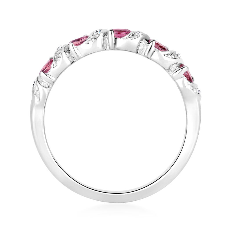 .50 ct. t.w. Pink Tourmaline Swirl Ring with White Topaz Accents in Sterling Silver. Size 7 image number 2