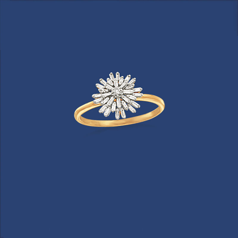 .22 ct. t.w. Baguette Diamond Starburst Ring in 14kt Yellow Gold image number 3