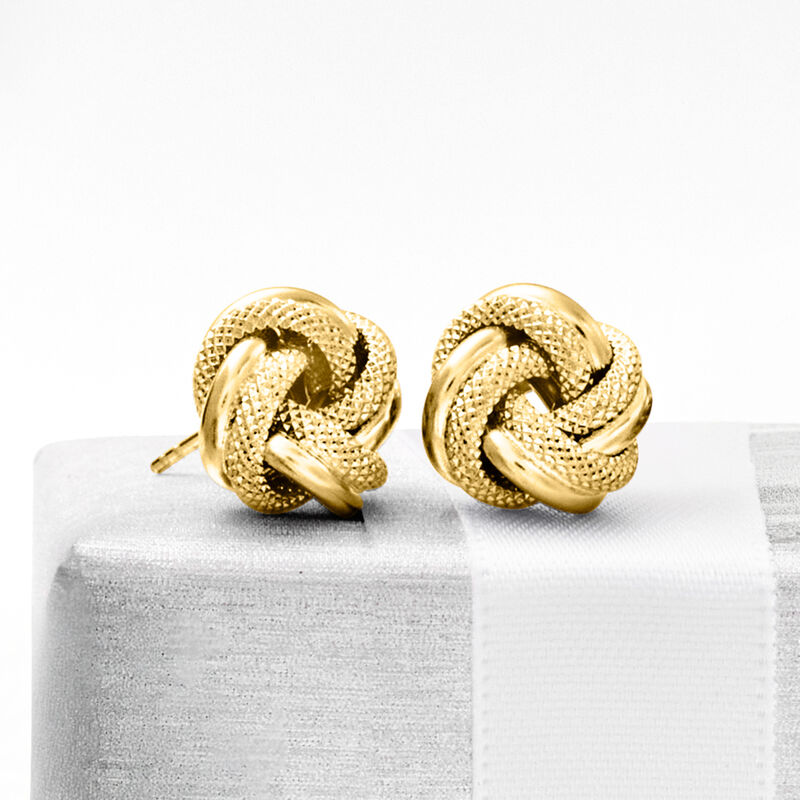 Italian 18kt Yellow Gold Love Knot Earrings image number 4