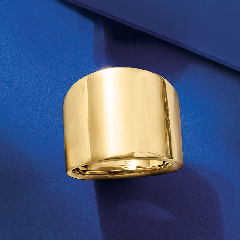 Italian 14kt Yellow Gold Wide Polished Ring image number 3