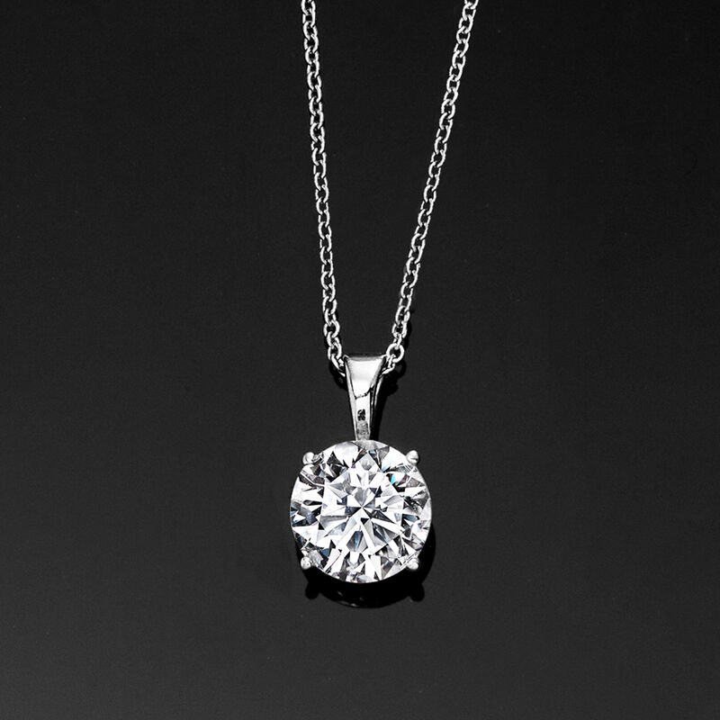 2.00 Carat Lab-Grown Diamond Solitaire Necklace in 14kt White Gold image number 5