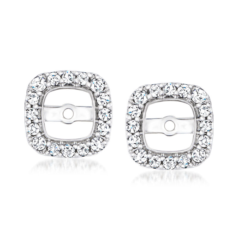 .20 ct. t.w. Diamond Square Earring Jackets in 14kt White Gold image number 2