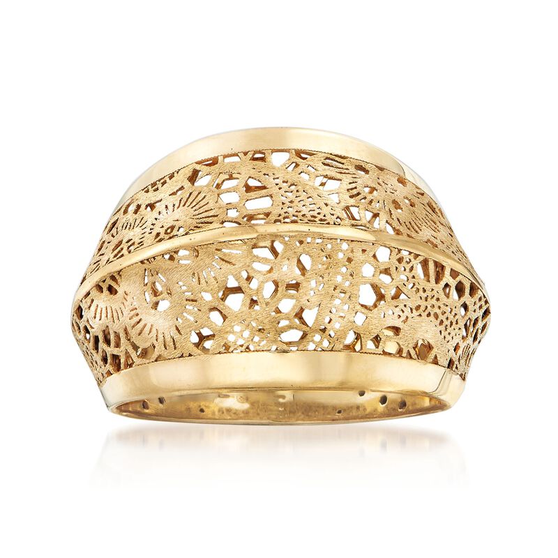 Italian 18kt Yellow Gold Floral Openwork Ring image number 0