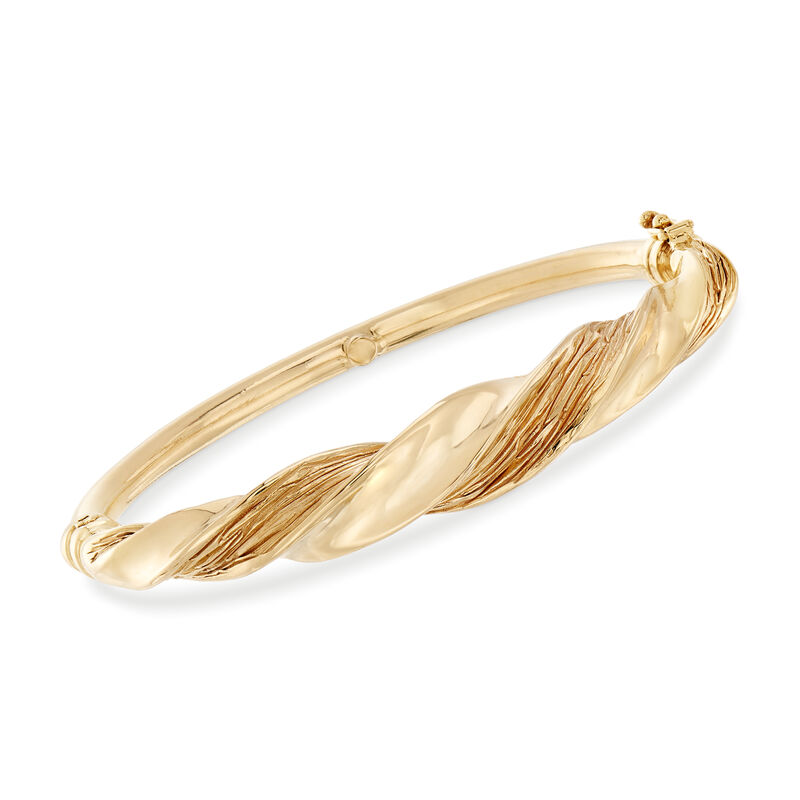 Italian 14kt Yellow Gold Twisted Bangle Bracelet image number 0