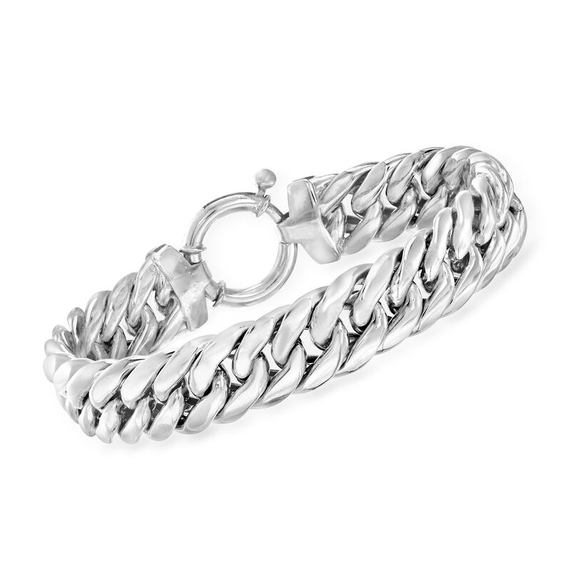 Sterling Silver Cuban-Link Bracelet image number 0
