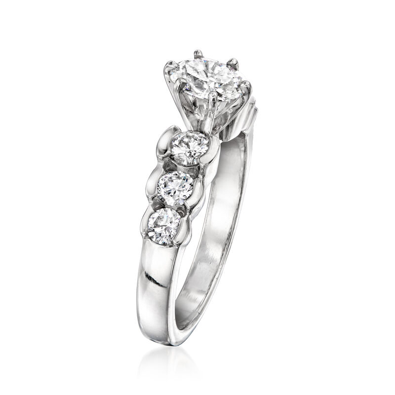 C. 2000 Vintage 1.51 ct. t.w. Diamond Ring in 14kt White Gold. Size 6.75 image number 2