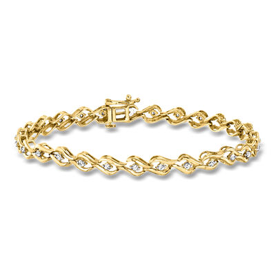 .50 ct. t.w. Diamond Swirl Bracelet in 18kt Gold Over Sterling