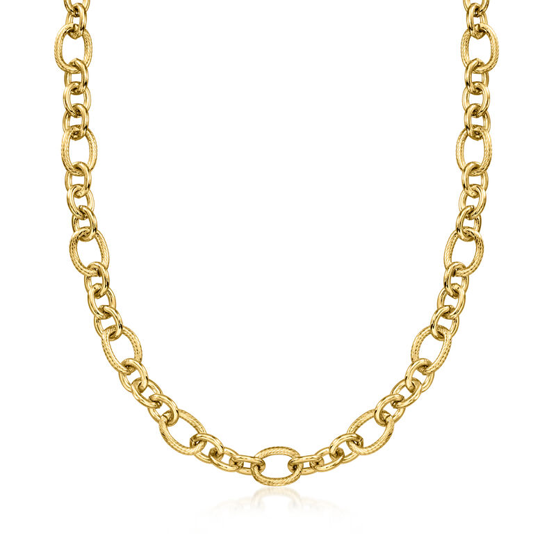 14kt Yellow Gold-Plated Cable-Chain Necklace image number 0