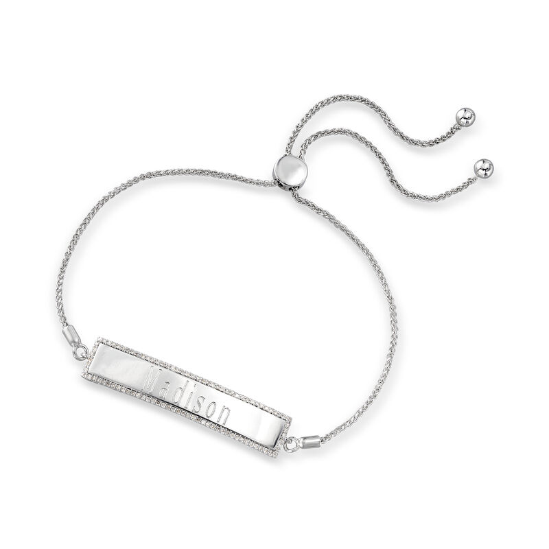 .33 ct. t.w. Diamond Personalized Bolo Bracelet in Sterling Silver image number 2