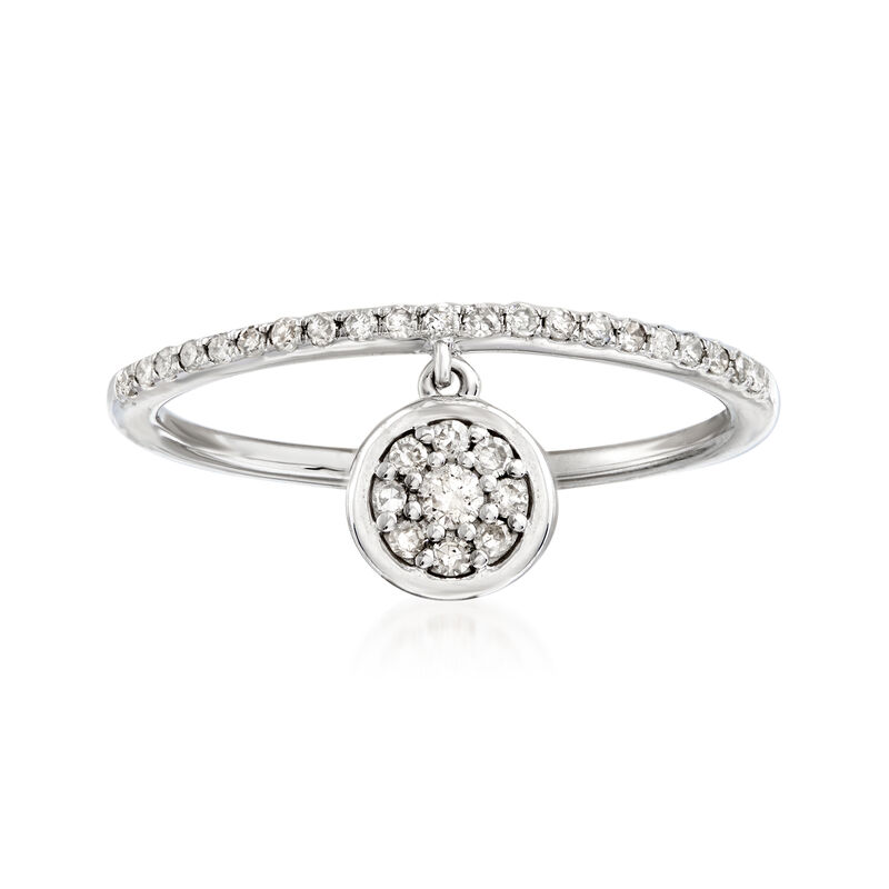 .20 ct. t.w. Diamond Circle Charm Ring in 14kt White Gold image number 4