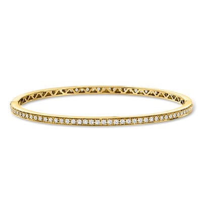 C. 1990 Vintage 1.34 ct. t.w. Diamond Bangle Bracelet in 18kt Yellow Gold