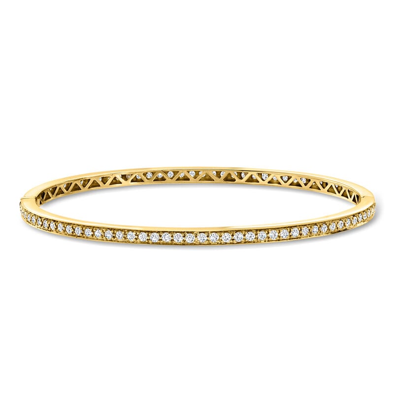 C. 1990 Vintage 1.34 ct. t.w. Diamond Bangle Bracelet in 18kt Yellow Gold. 7" image number 0